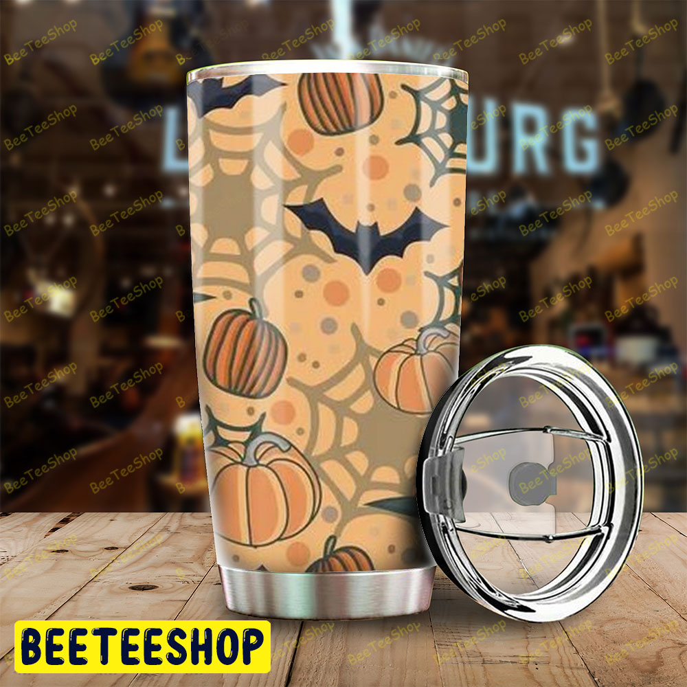 Spiders Bats Pumpkins Halloween Pattern 152 Tumbler