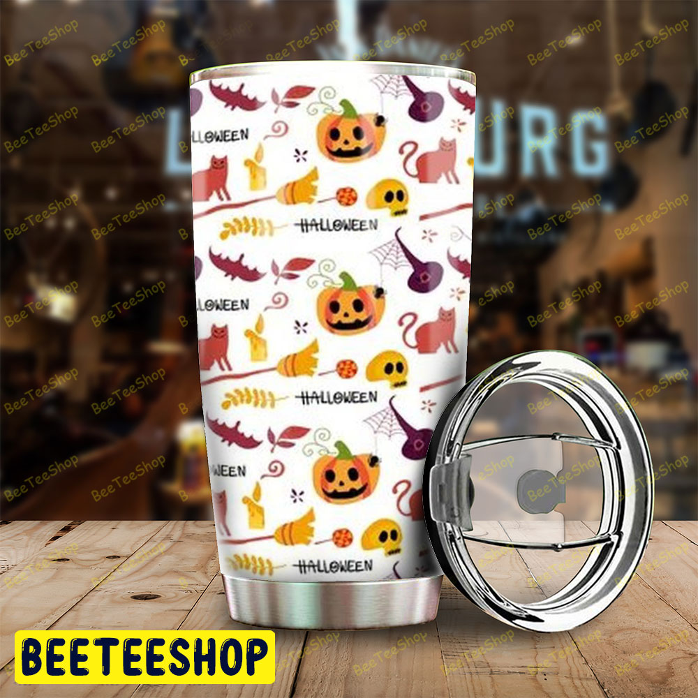 Spiders Bats Pumpkins Halloween Pattern 263 Tumbler