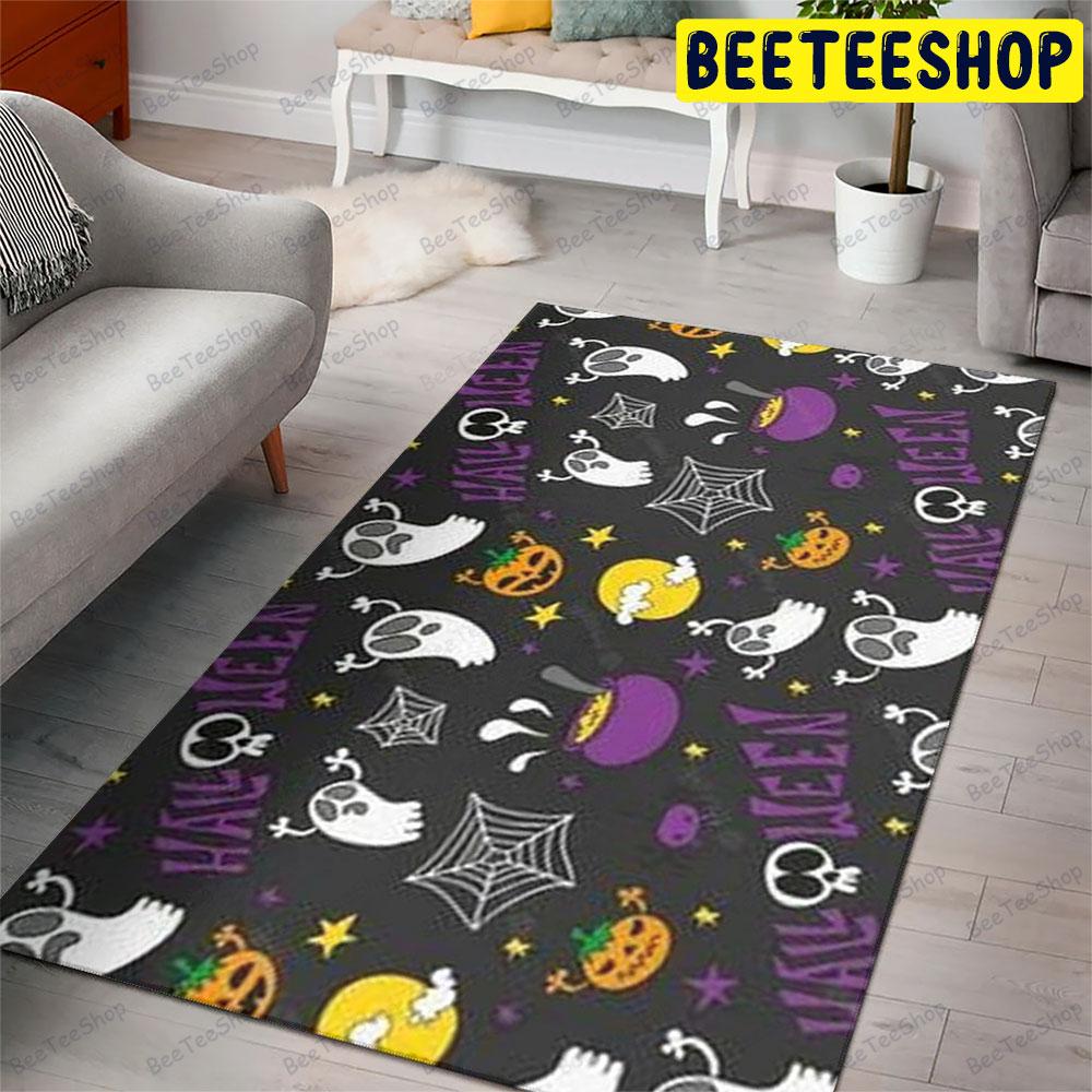 Spiders Ghosts Pumpkins Halloween Pattern 332 Beeteeshop Rug Rectangle