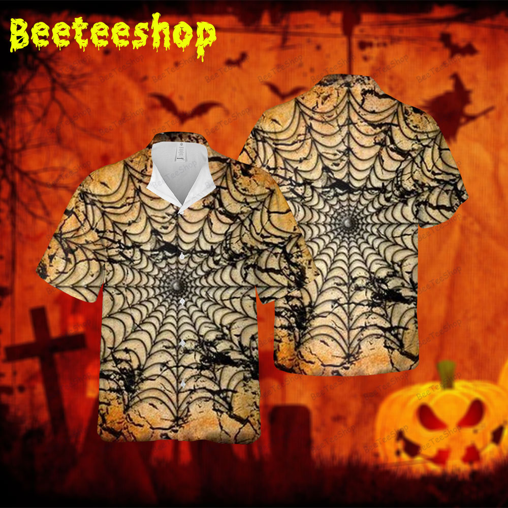 Spiders Halloween 162 Spread Collar Hawaii Shirt