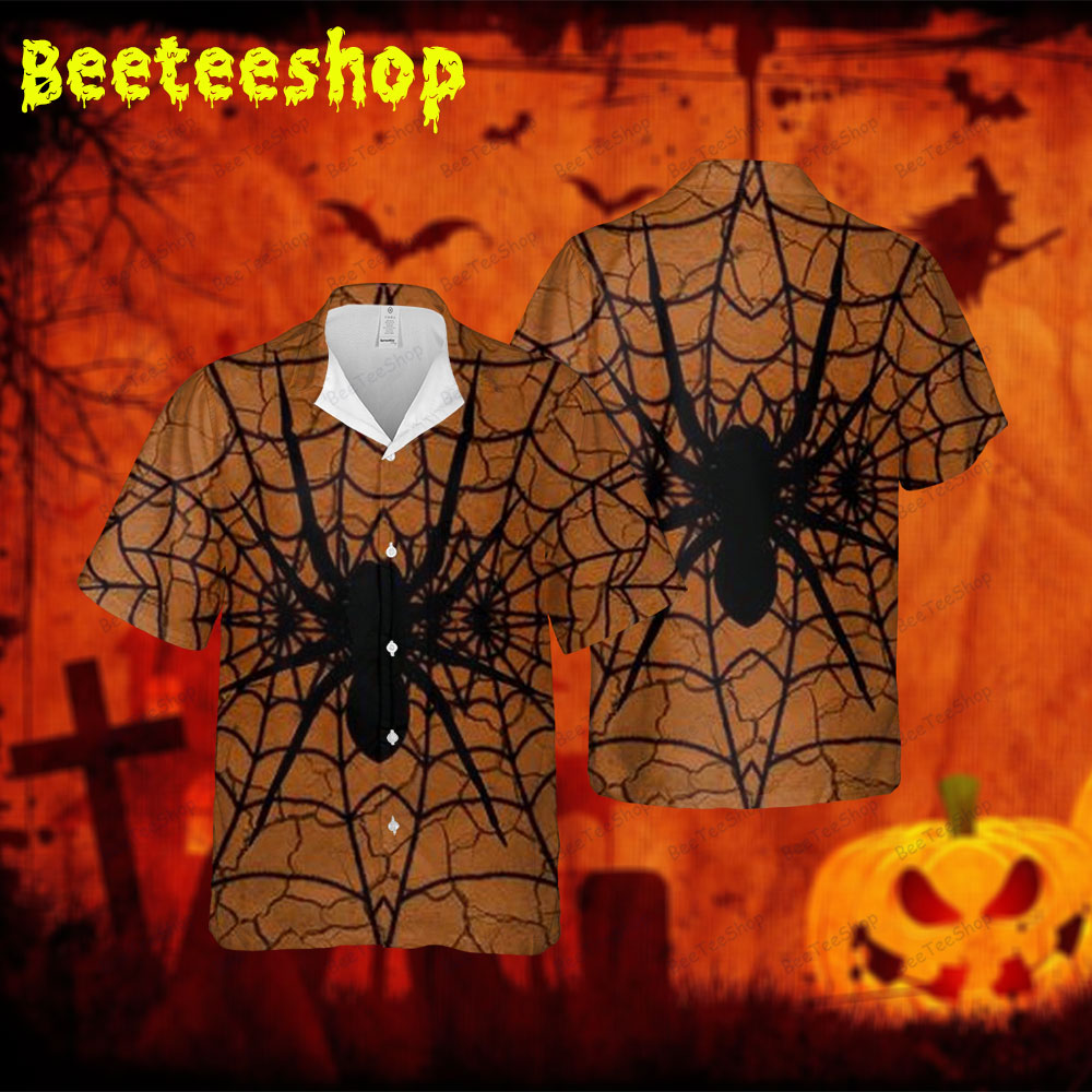 Spiders Halloween 304 Spread Collar Hawaii Shirt