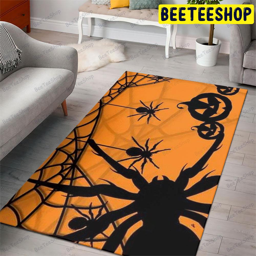 Spiders Pumpkins Halloween Pattern 353 Beeteeshop Rug Rectangle