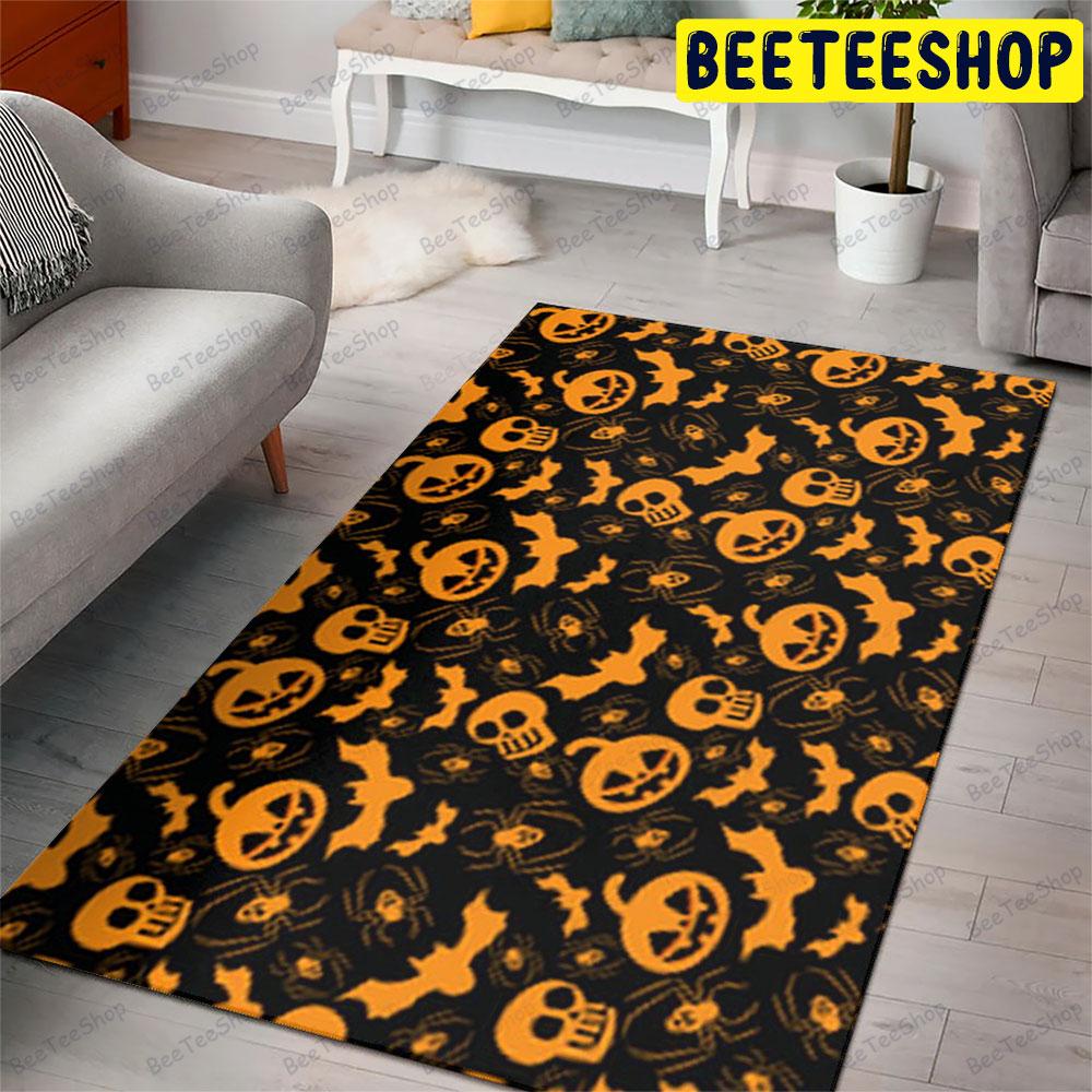 Spiders Skulls Bats Halloween Pattern Beeteeshop Rug Rectangle