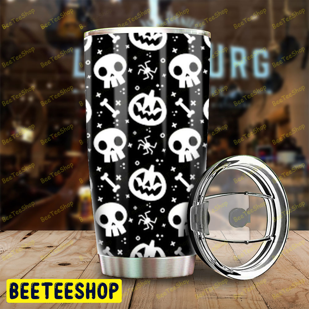 Spiders Skulls Pumpkins Halloween Pattern 078 Tumbler