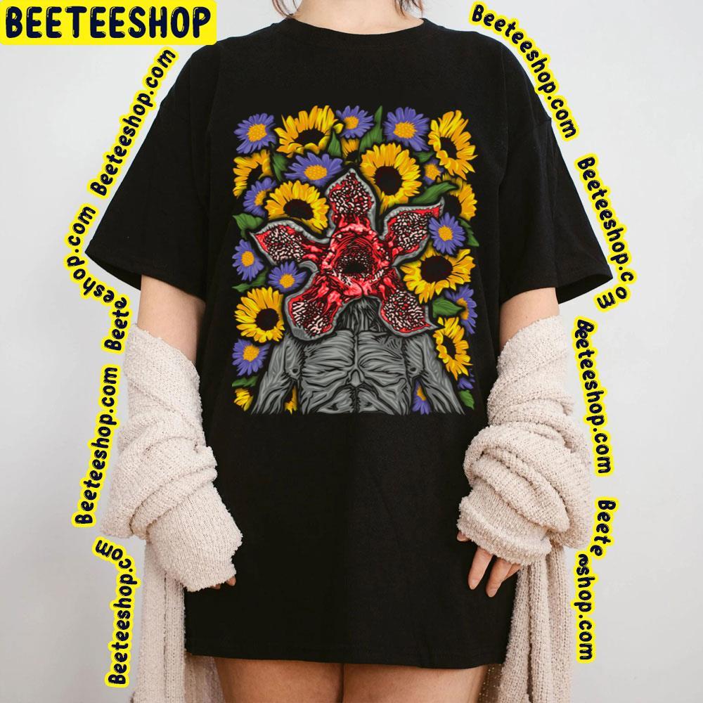 Stranger Things Demogorgon In Hawkins Flowers Beeteeshop Trending Unisex T-Shirt