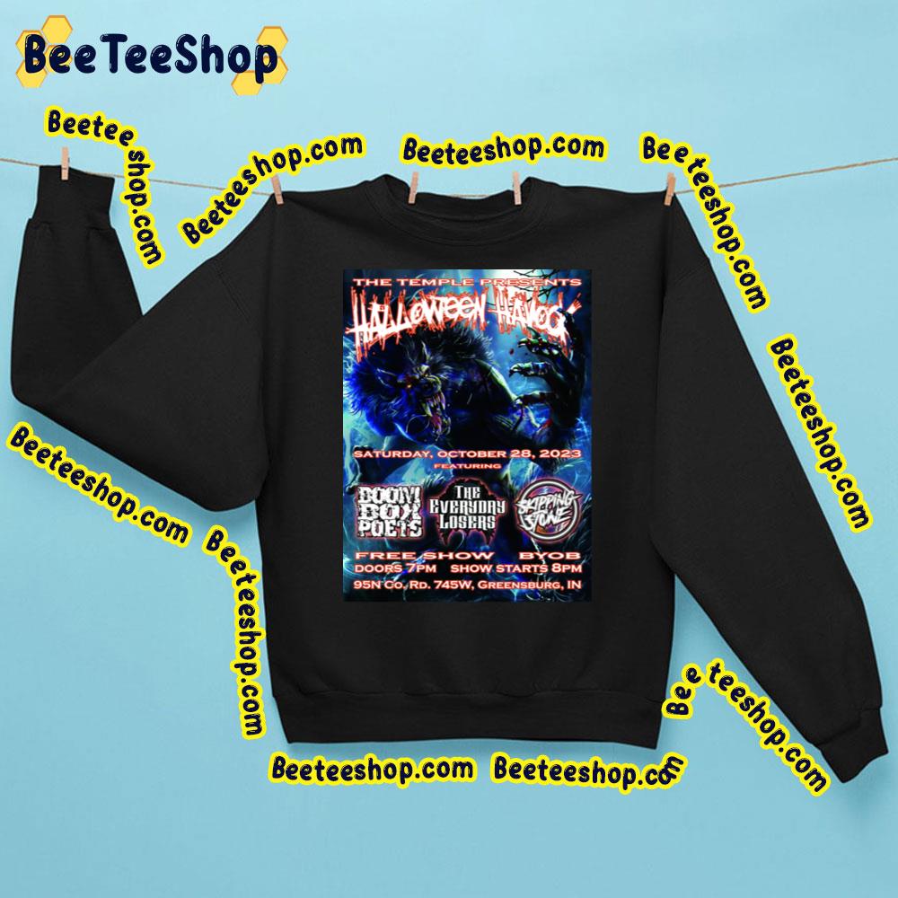 The Temple Presents Halloween Havock Oct 2023 Boombox Poets The Everyday Losers Skipping Stone Beeteeshop Trending Unisex Sweatshirt