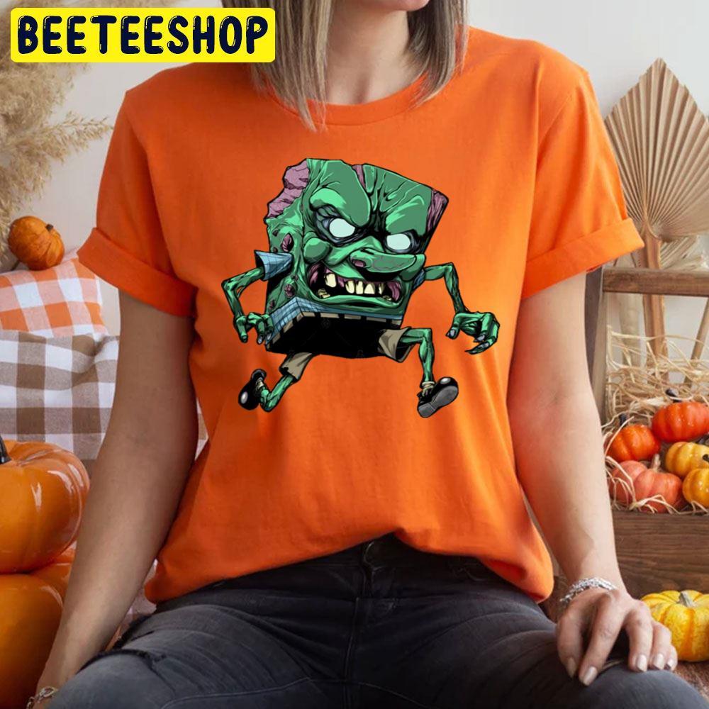 The Walking Sponge Embrace The Horror With Spongebob Deadpants Halloween Beeteeshop Trending Unisex T-Shirt