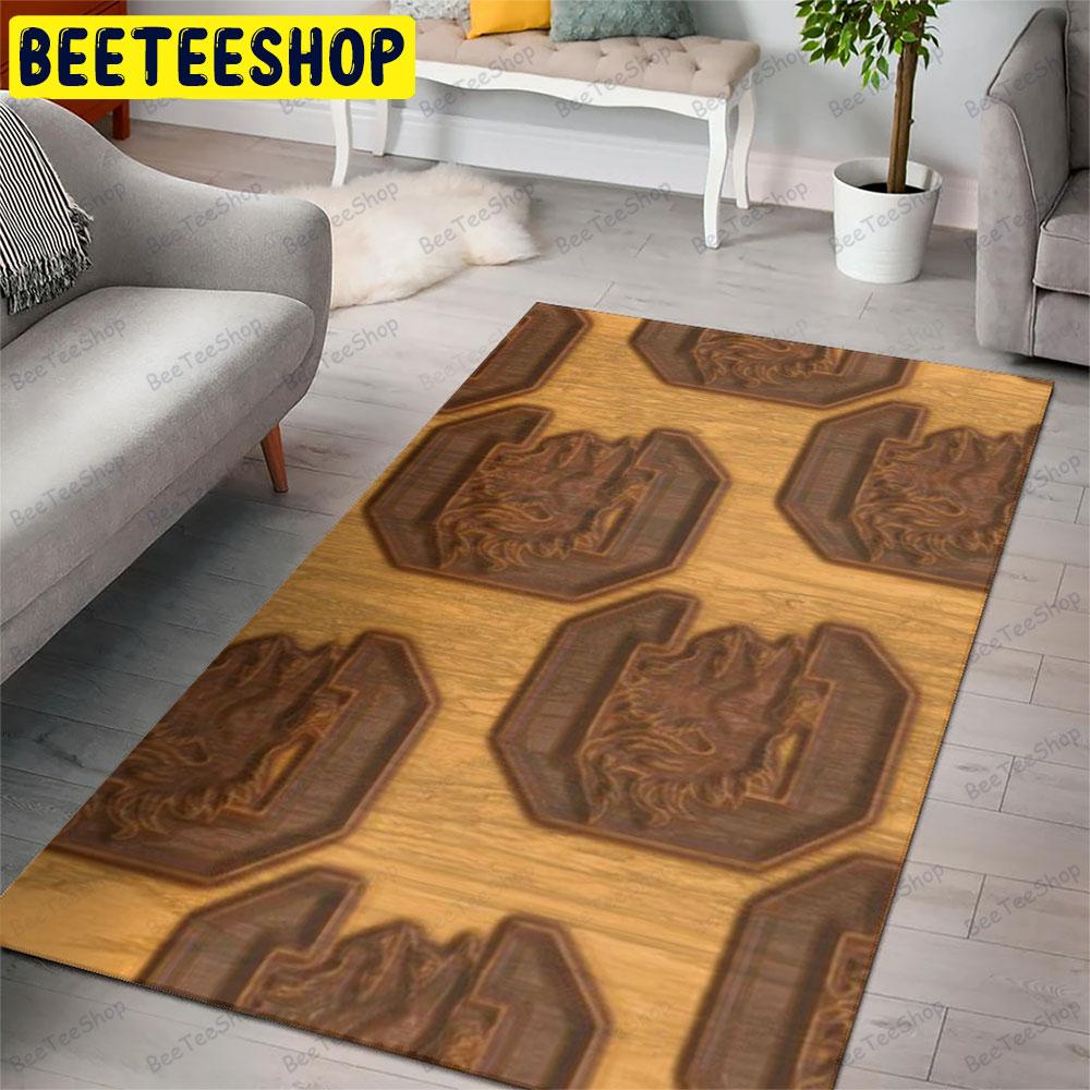 University Of South Carolina Gamecocks Carved Wood American Sports Teams Beeteeshop Rug Rectangle