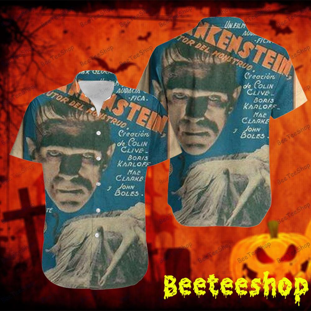 Vintage Monster Blue Style Frankenstein Halloween Beeteeshop Hawaii Shirt