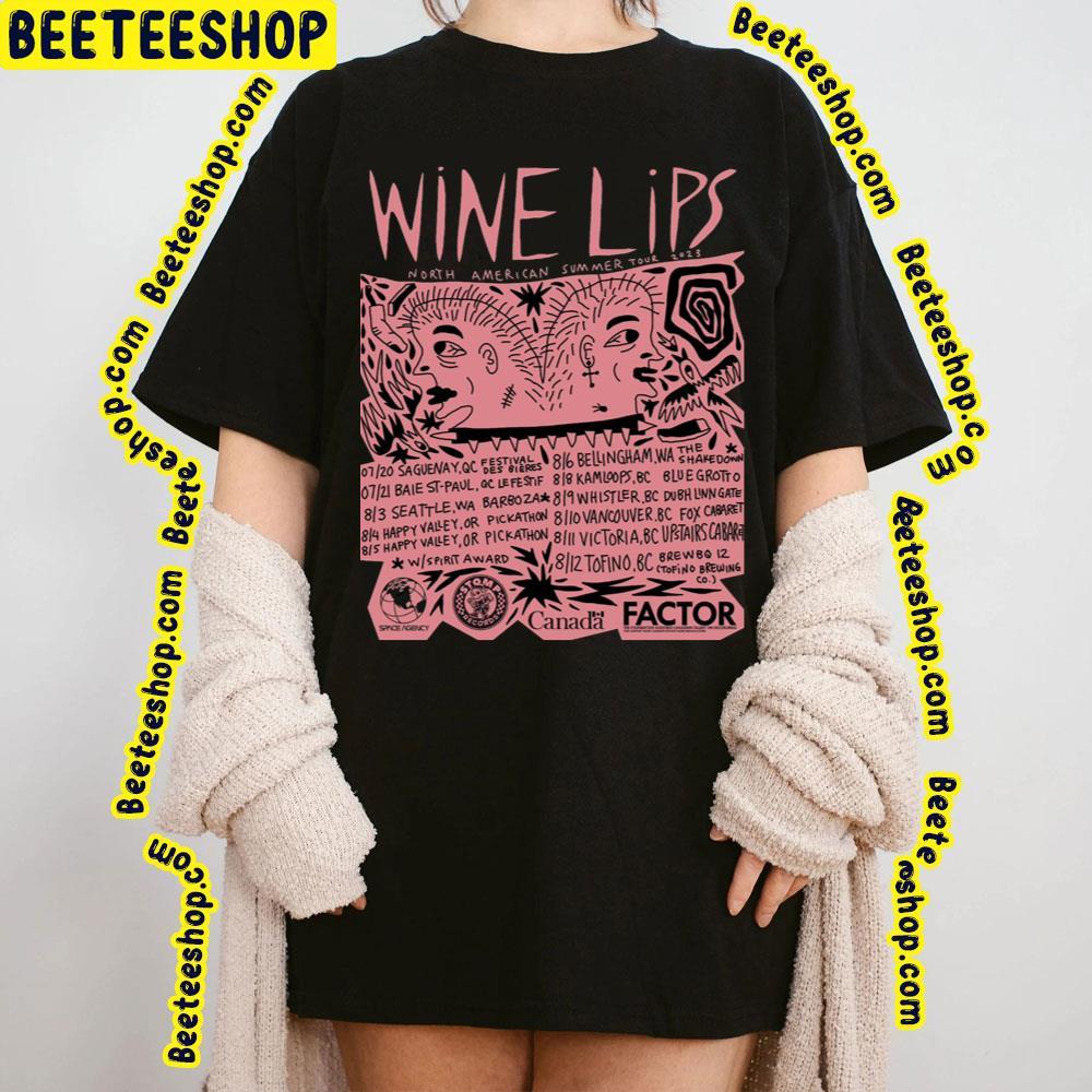 Wine Lips North American Summer Tour 2023 Beeteeshop Trending Unisex T-Shirt