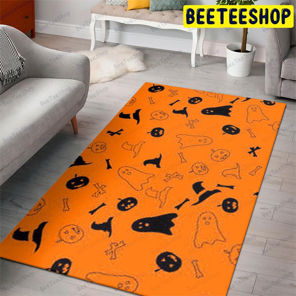 Witch Hats Boos Halloween Pattern 050 Beeteeshop Rug Rectangle