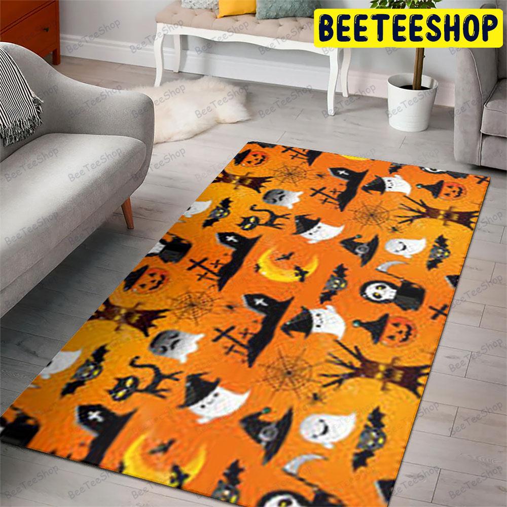 Witch Hats Witchs Spiders Boos Halloween Pattern Beeteeshop Rug Rectangle