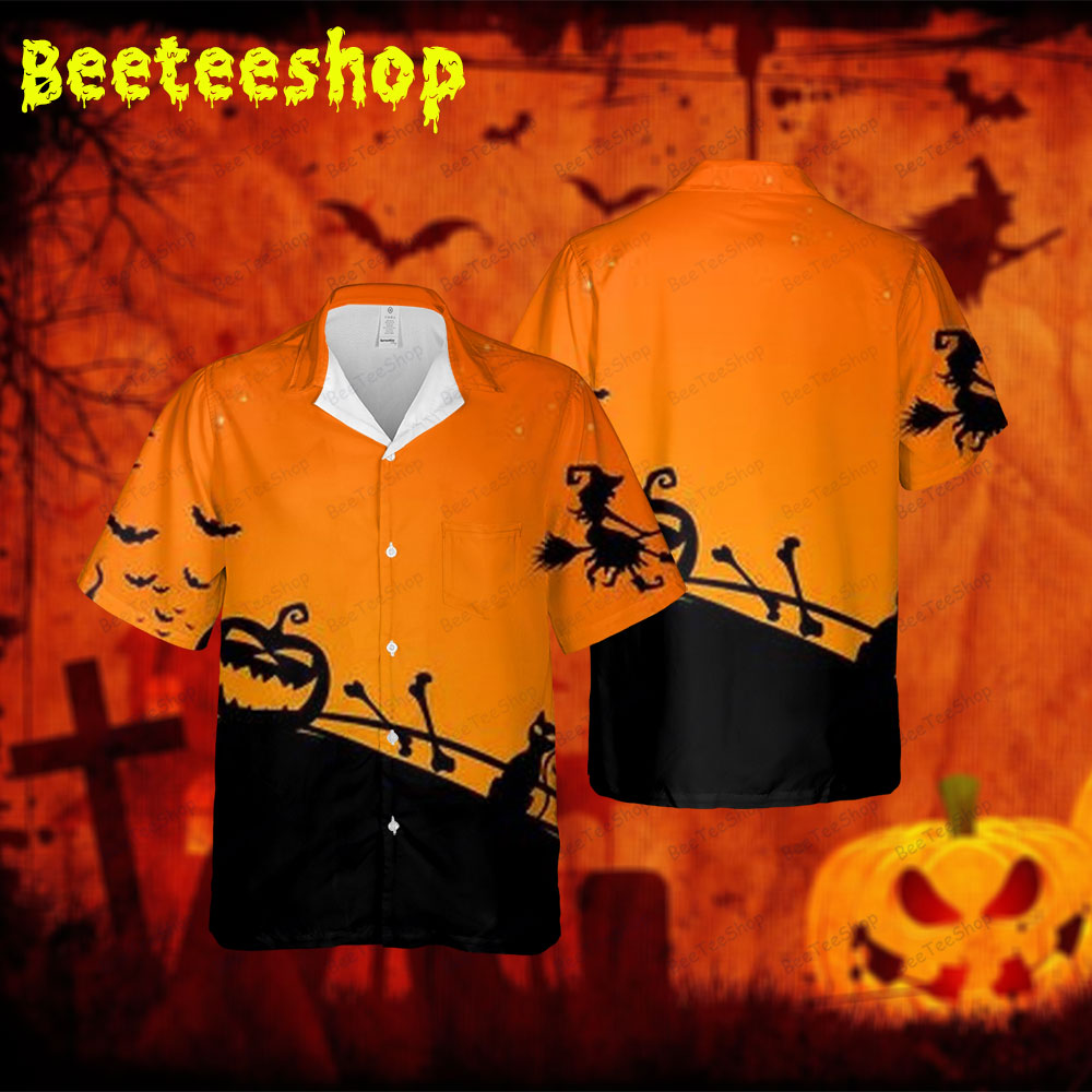 Witchs Pumpkins Halloween 336 Spread Collar Hawaii Shirt