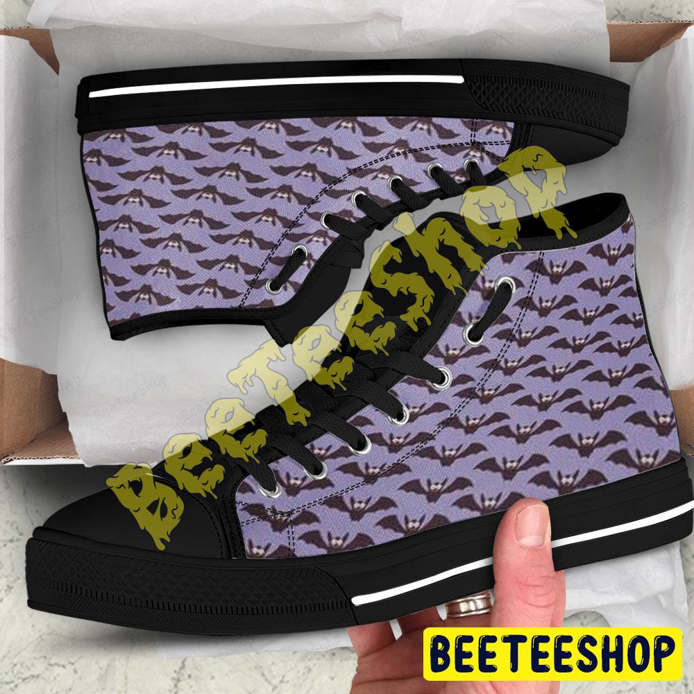 Bats Halloween Pattern 283 Beeteeshop Adults High Top Canvas Shoes