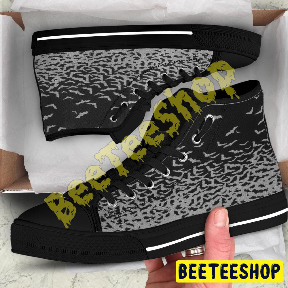 Bats Halloween Pattern 316 Beeteeshop Adults High Top Canvas Shoes