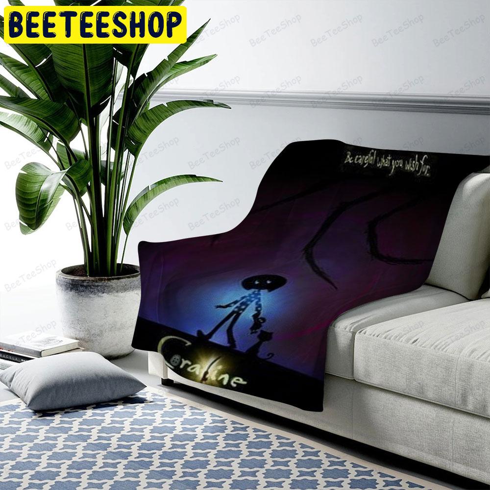 Be Careful Coraline Jones Halloween Beeteeshop US Cozy Blanket