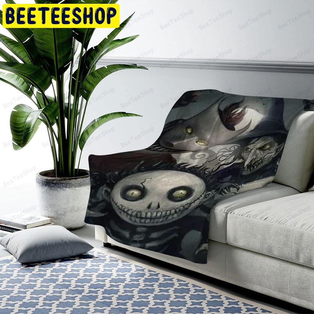 Black Art Jack With Friends The Nightmare Before Christmas Halloween Beeteeshop US Cozy Blanket