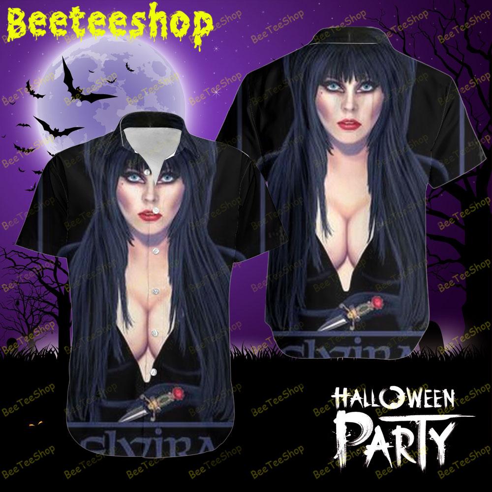 Black Background Elvira Mistress Of The Dark Halloween Beeteeshop Hawaii Shirt