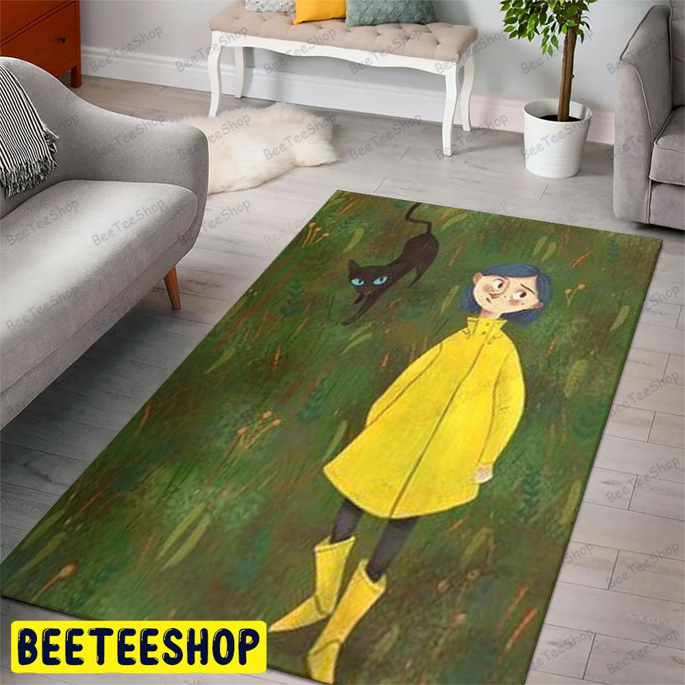 Black Cat And Coraline Jones Halloween Beeteeshop Rug Rectangle