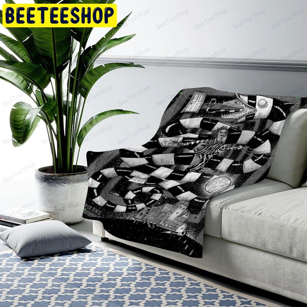 Black White Art Michael Keaton Beetlejuice Halloween Beeteeshop US Cozy Blanket