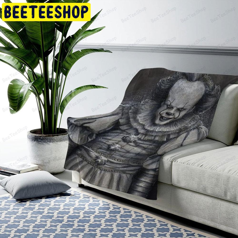 Black White Style Movie It Halloween Beeteeshop US Cozy Blanket