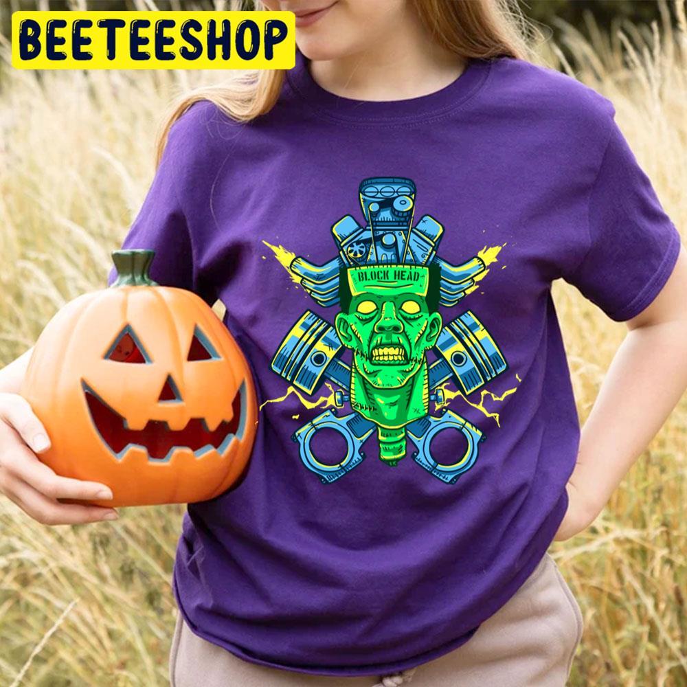 Block Head Frankenstein Halloween Beeteeshop Trending Unisex T-Shirt