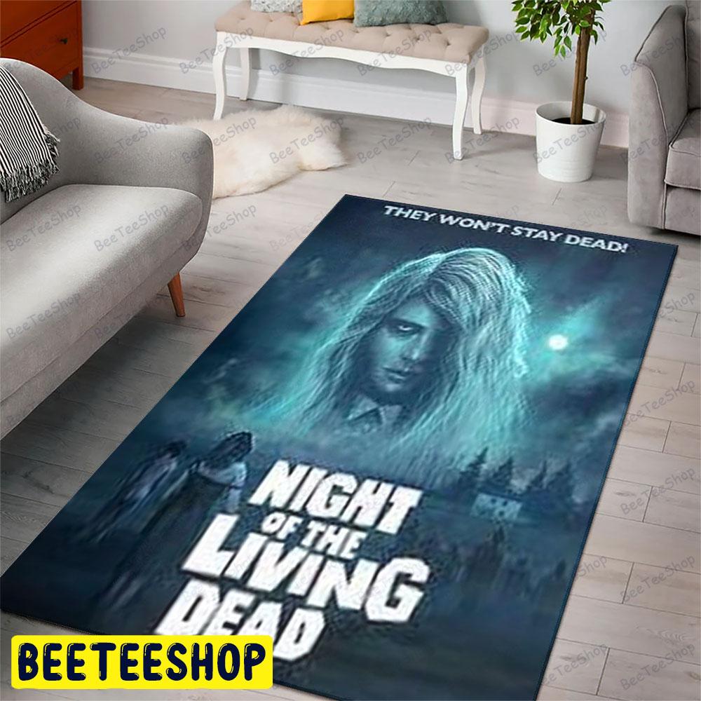 Blue Dark Night Of The Living Dead Halloween Beeteeshop Rug Rectangle