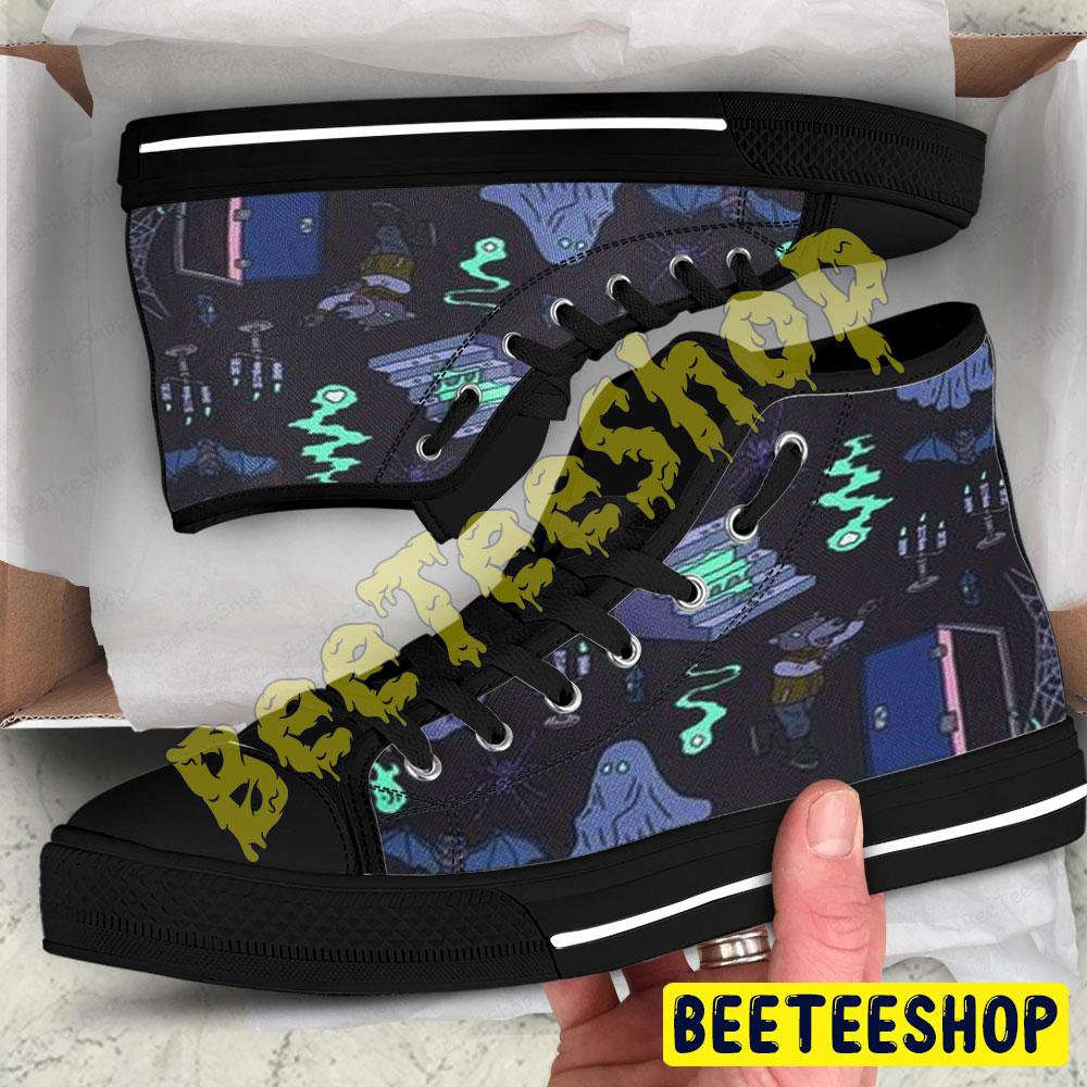 Boos Halloween Pattern 10 Beeteeshop Adults High Top Canvas Shoes