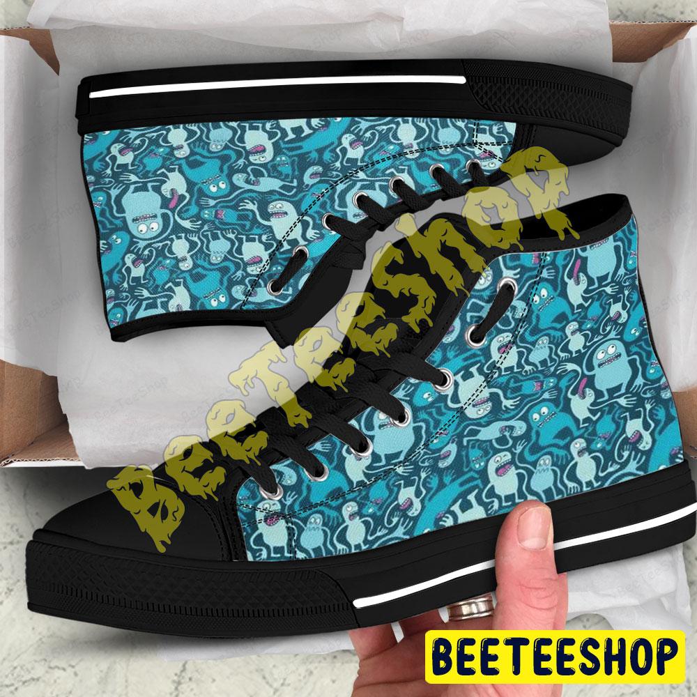 Boos Halloween Pattern 360 Beeteeshop Adults High Top Canvas Shoes