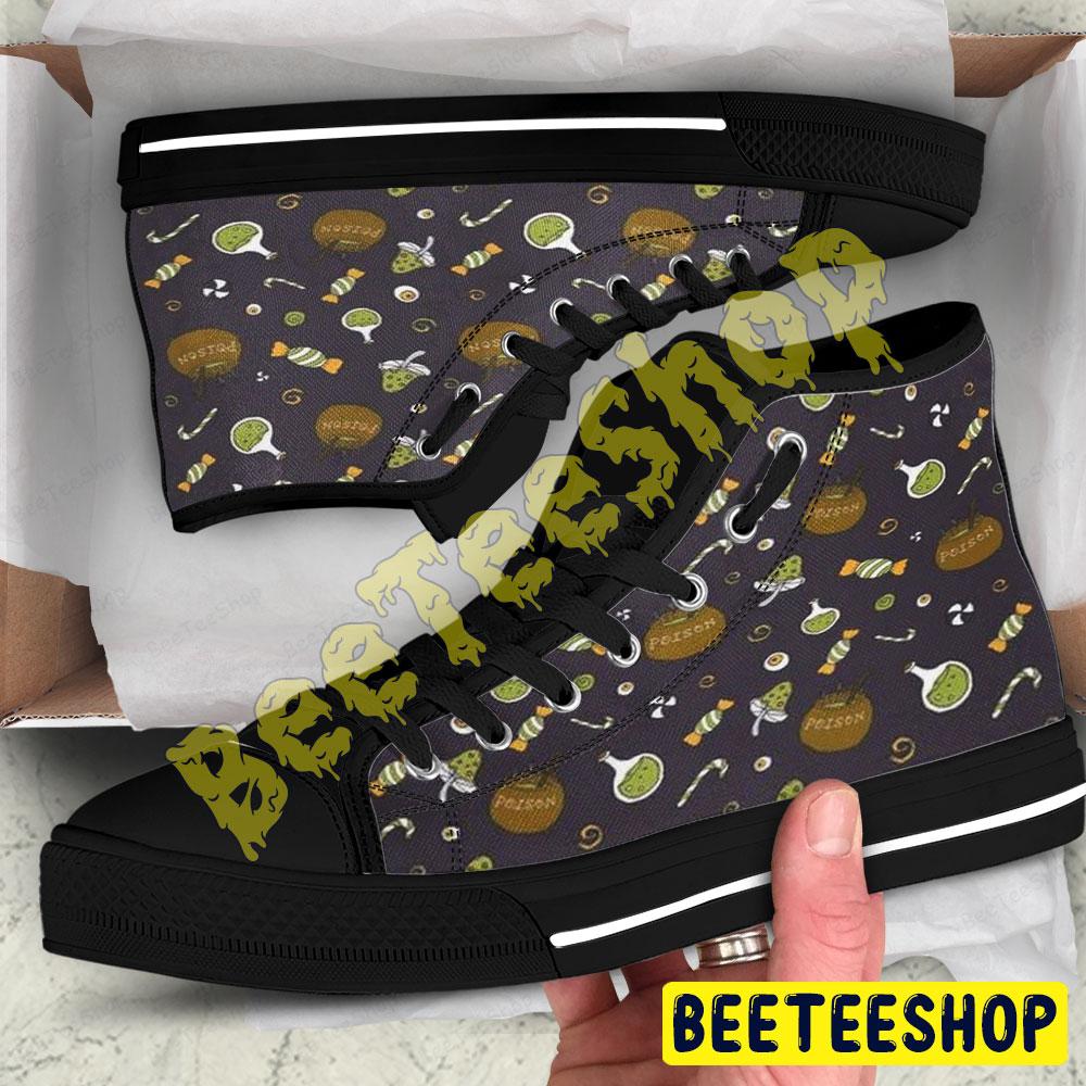 Candy Pumpkins Halloween Pattern 141 Beeteeshop Adults High Top Canvas Shoes