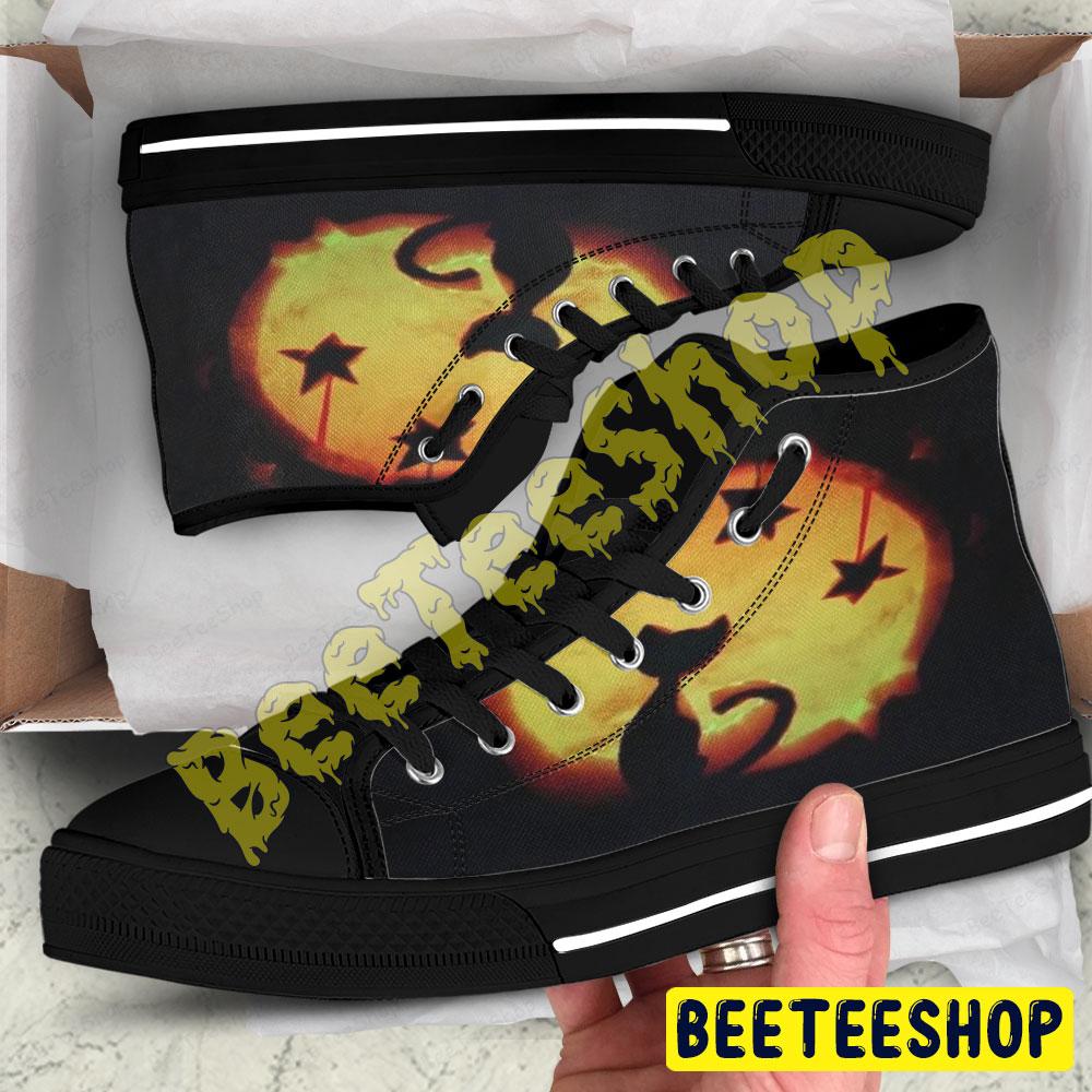 Cats Halloween Pattern 207 Beeteeshop Adults High Top Canvas Shoes