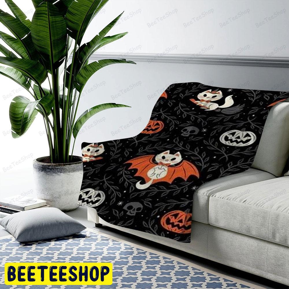 Cats Pumpkins Halloween Pattern 055 Beeteeshop US Cozy Blanket