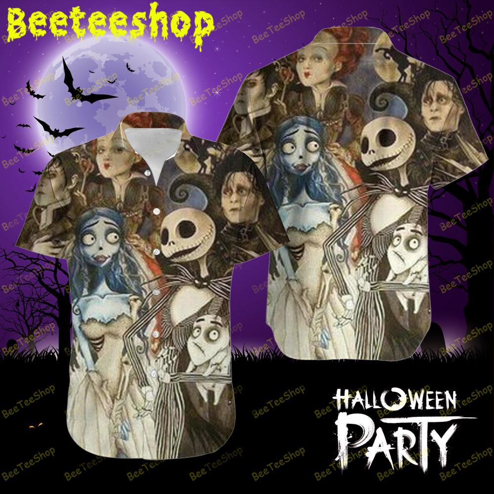 Corpse Bride And Halloween Characters Beeteeshop Hawaii Shirt