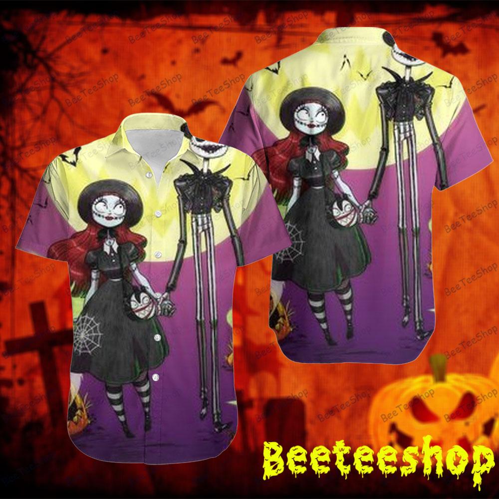 Couple Walking The Nightmare Before Christmas Halloween Beeteeshop Hawaii Shirt