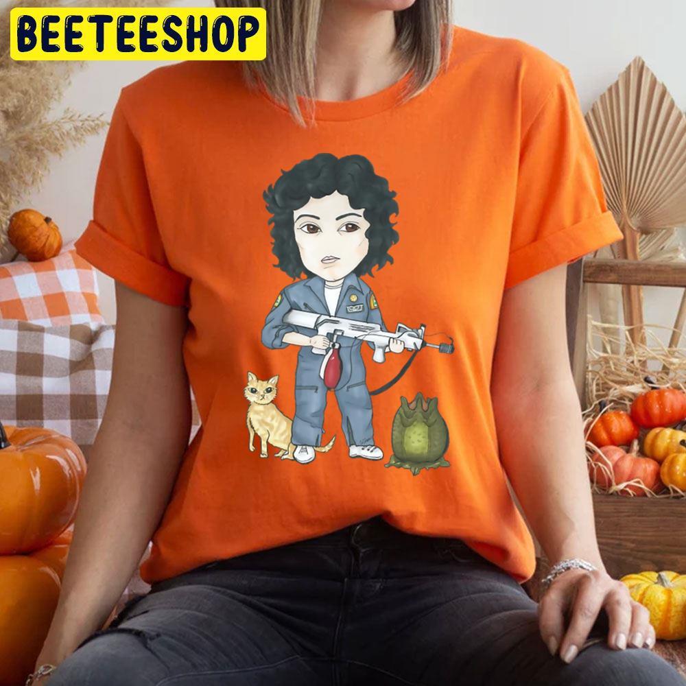 Cute Cat And Ellen Ripley Halloween Beeteeshop Trending Unisex T-Shirt