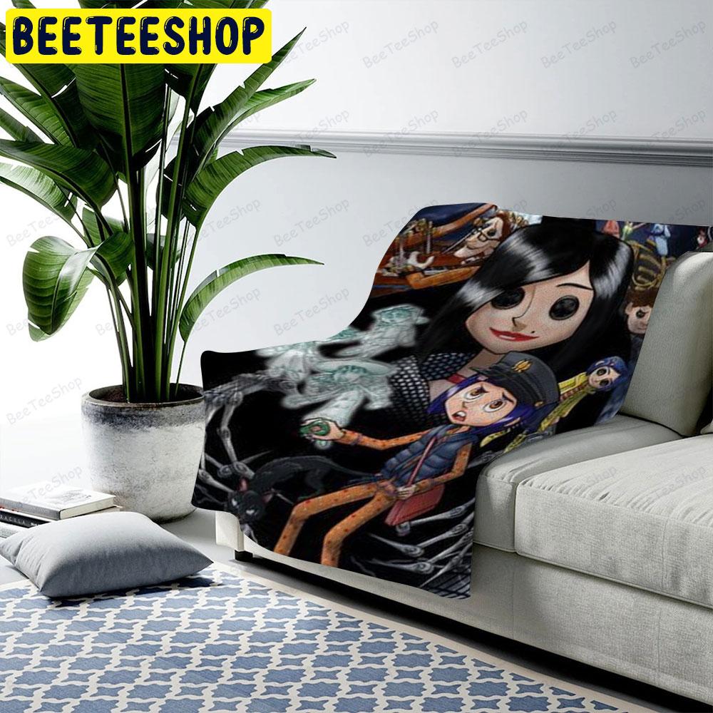 Cute Coraline Movie Halloween Beeteeshop US Cozy Blanket