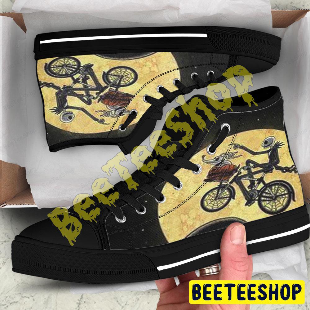 Cycling Moon The Nightmare Before Christmas Halloween Beeteeshop Adults High Top Canvas Shoes