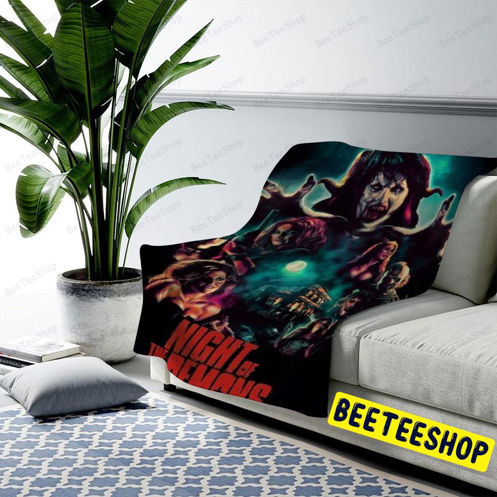 Dark Horror Night Of The Demons Halloween Beeteeshop US Cozy Blanket