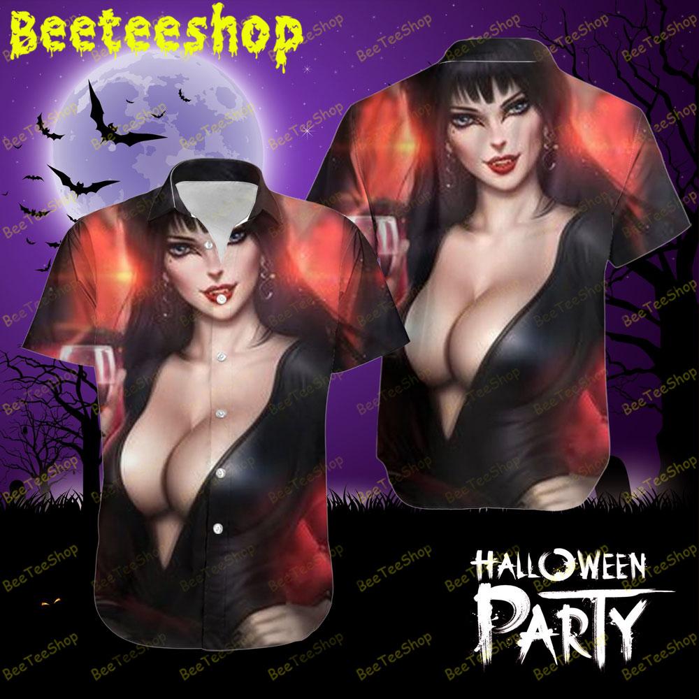 Drinking Wine Elvira Mistress Of The Dark Halloween Beeteeshop Hawaii Shirt