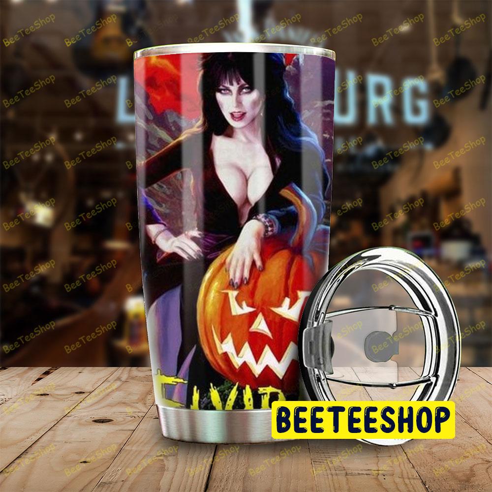 Elvira Mistress Of The Dark With Pumpkin Halloween Beeteeshop Tumbler