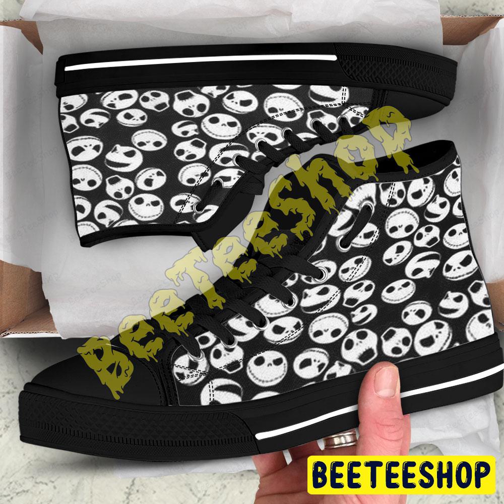 Face Jack The Nightmare Before Christmas Halloween Beeteeshop Adults High Top Canvas Shoes