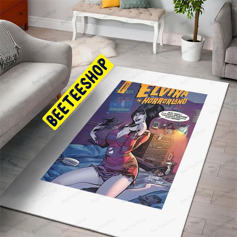 Freddy Krueger Elvira In Horrorland Elvira Mistress Of The Dark Halloween Beeteeshop Rug Rectangle