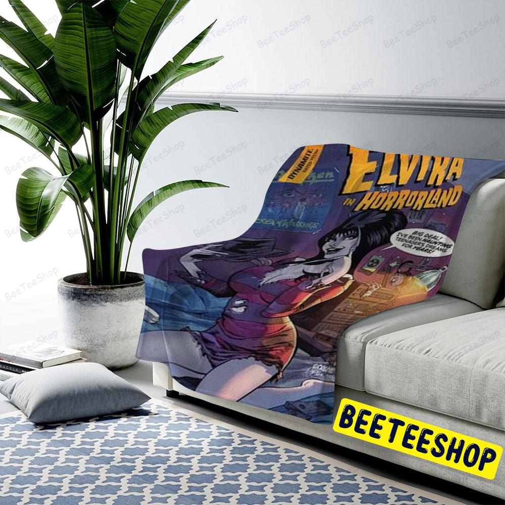 Freddy Krueger Elvira In Horrorland Elvira Mistress Of The Dark Halloween Beeteeshop US Cozy Blanket