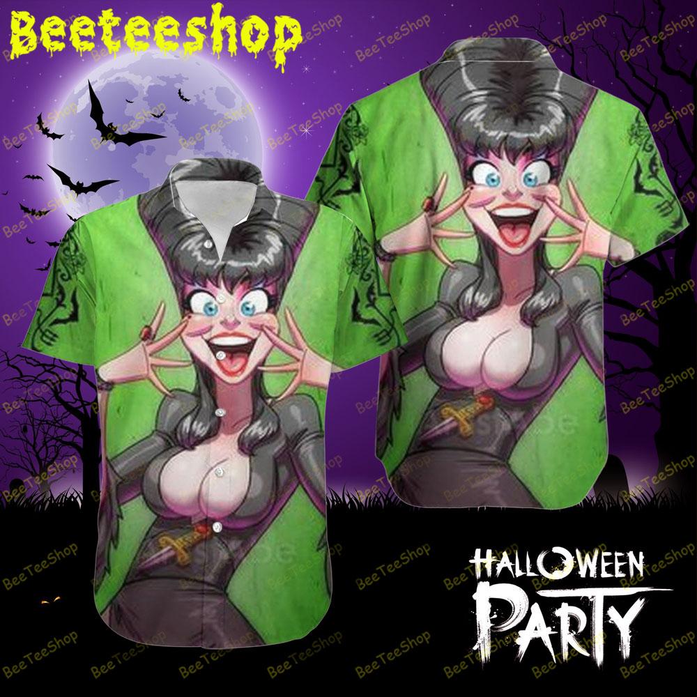 Funny Cartoon Style Elvira Mistress Of The Dark Halloween Beeteeshop Hawaii Shirt