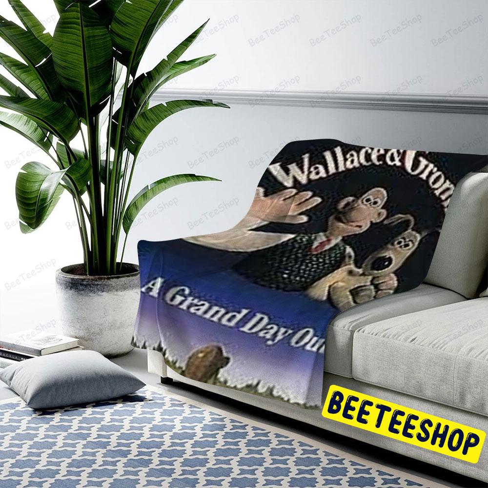 Grand Day Out Wallace & Gromit The Curse Of The Were-Rabbit Halloween Beeteeshop US Cozy Blanket