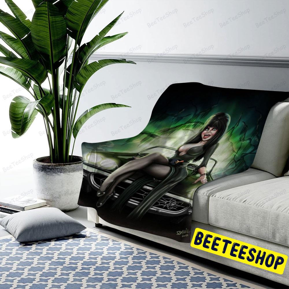 Green Show Elvira Mistress Of The Dark Halloween Beeteeshop US Cozy Blanket