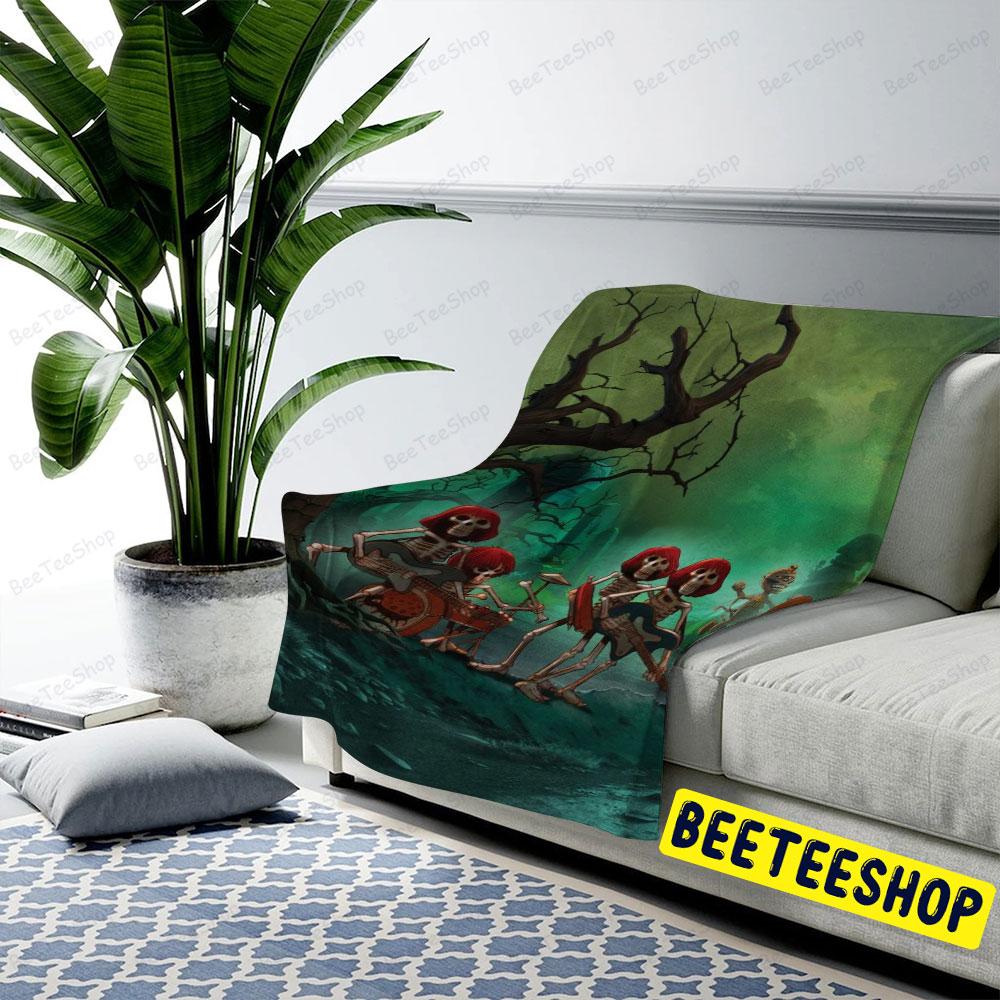 Green Style Skull Mad Monster Party Halloween Beeteeshop US Cozy Blanket