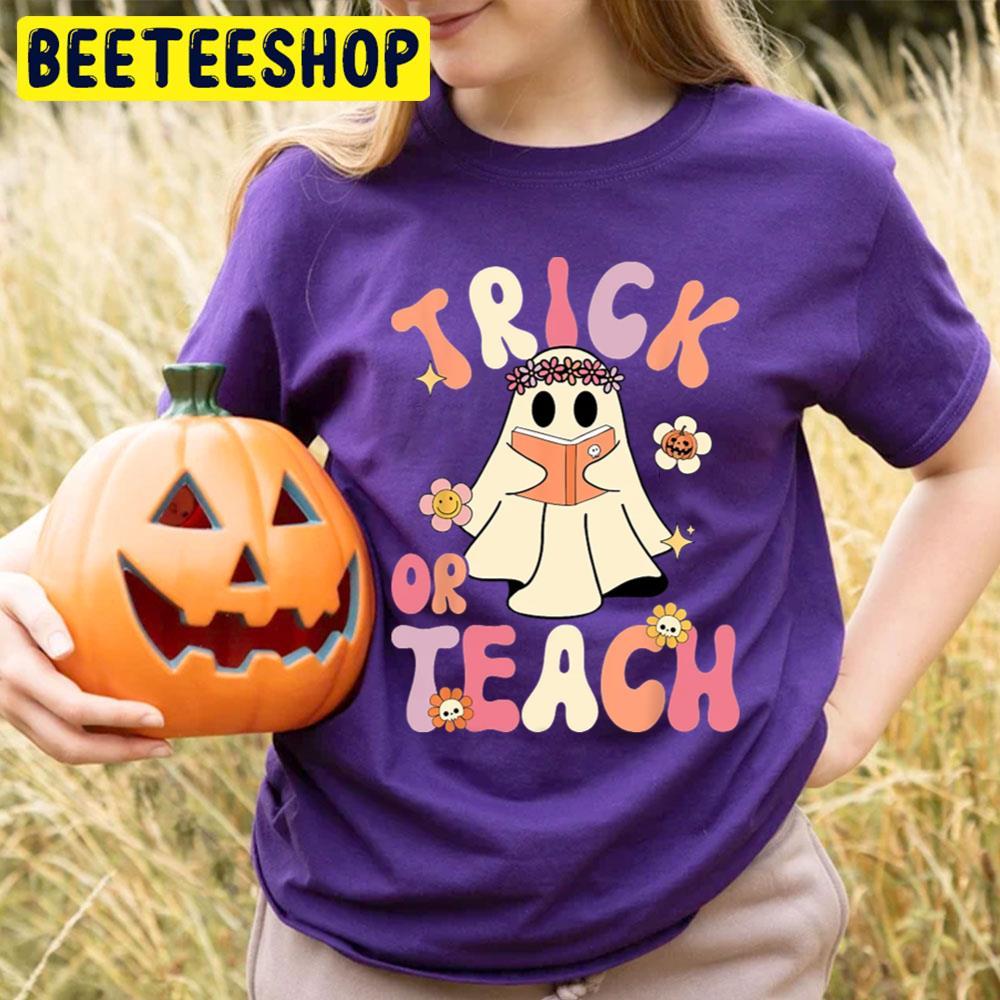 Groovy Halloween Trick Or Teach Ghostface Beeteeshop Trending Unisex T-Shirt