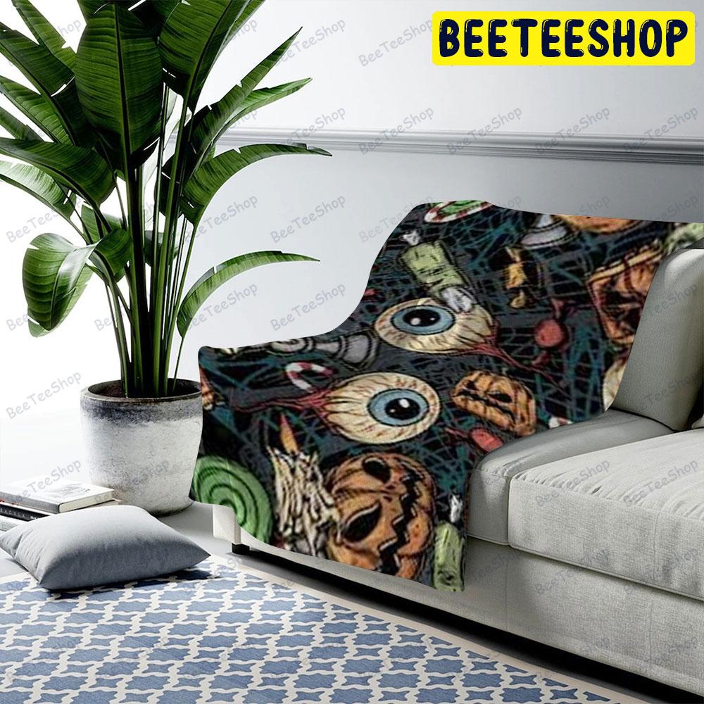 Halloween Pattern 130 Beeteeshop US Cozy Blanket