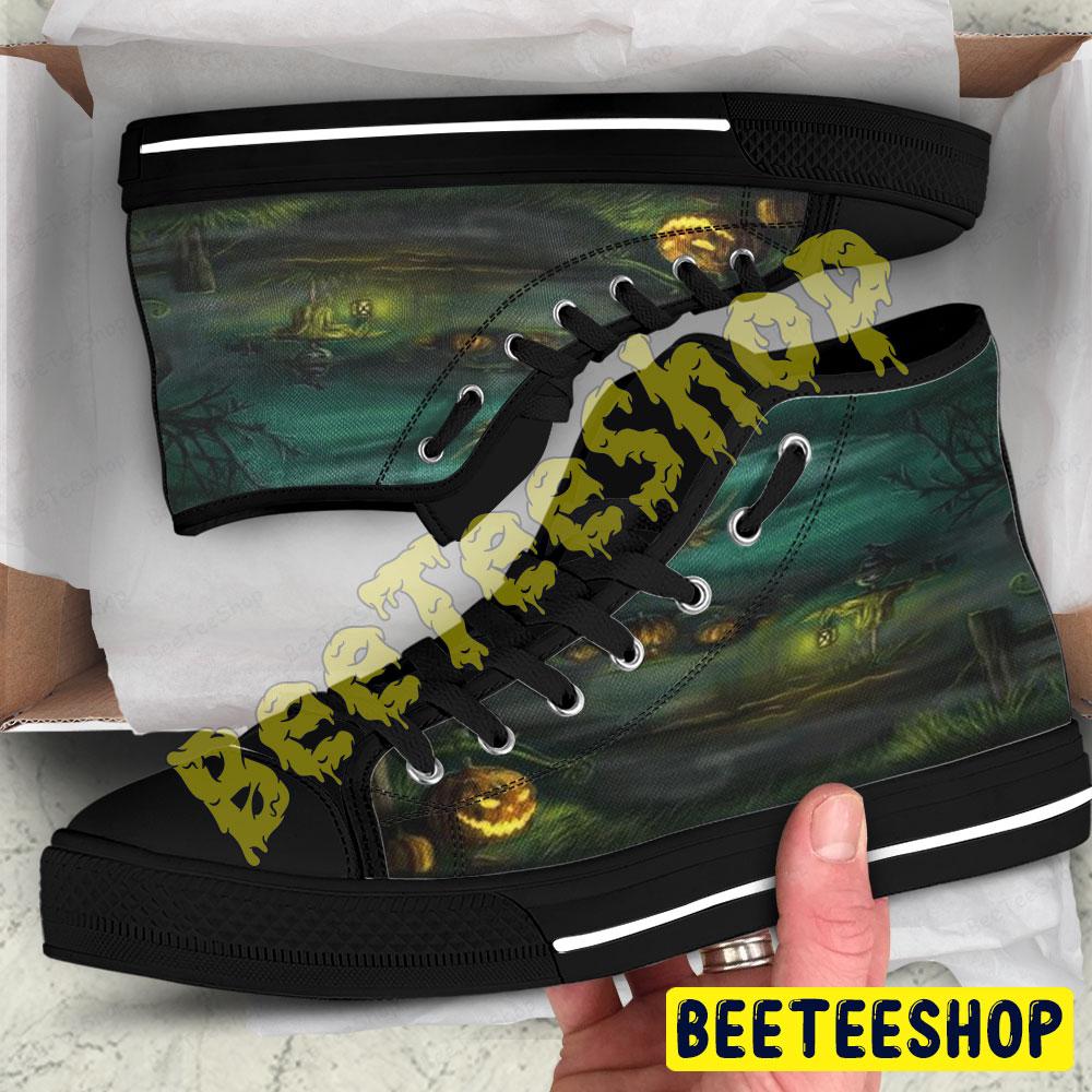 Halloween Pattern 250 Beeteeshop Adults High Top Canvas Shoes